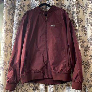 Maroon members only mens zip up jacket